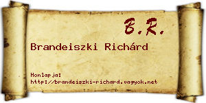 Brandeiszki Richárd névjegykártya